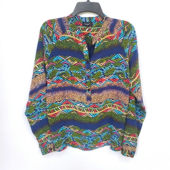 100% Silk Snakeskin Boho Top Sz S -EUC! By Tolani - Picture 11 of 11